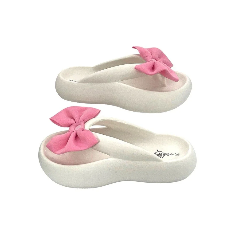 Women's Bow Pillow Flip Flops, Size 9 US - Barely Used - Picture 1 of 6